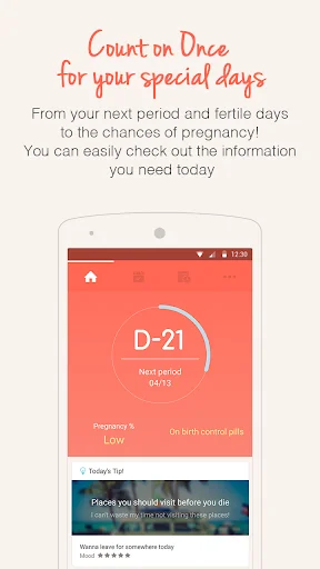 Once -A special period tracker screenshot 1