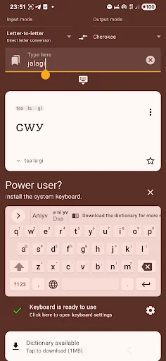 Cherokee alphabet & dictionary
