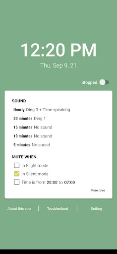 Hourly chime & Speaking clock
