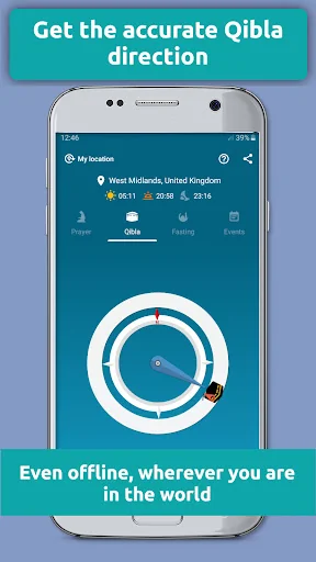 Qibla compass: prayer times screenshot 1