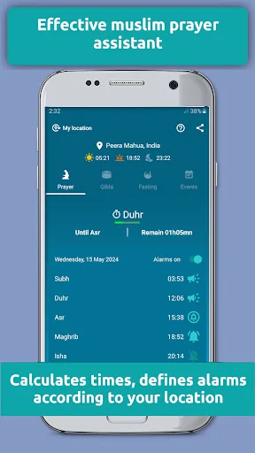 Qibla compass: prayer times screenshot 2