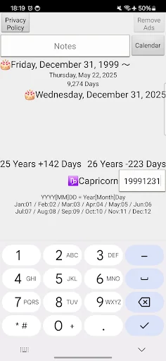Birthday Management Calculator