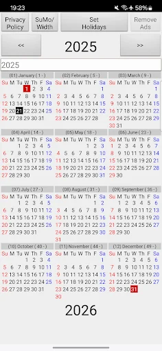 Annual Holiday Calendars screenshot 1