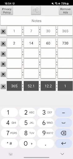 Designated ratio calculator screenshot 1