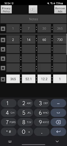 Designated ratio calculator screenshot 2