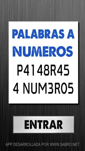 PALABRAS A NUMEROS convertidor