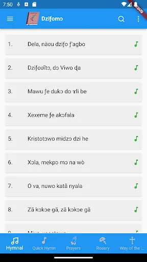 Ewe Catholic Hymnal - Dziƒomɔ screenshot 4