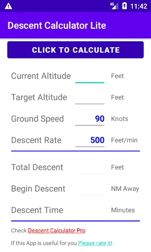 Airplane Descent Calculator LT