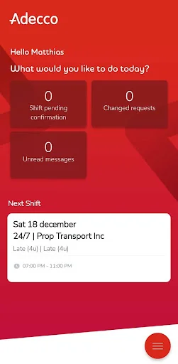 Adecco My planning screenshot 2