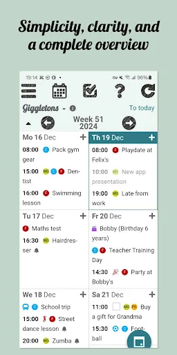 Klender, family calendar