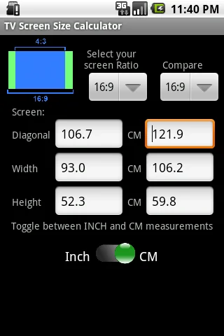 TV Screen Size Calculator screenshot 3
