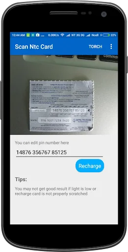Recharge Scanner for NTC/Ncell