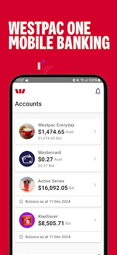 Westpac One NZ Mobile Banking screenshot 1