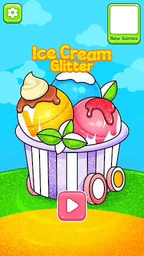 Glitter ice cream coloring