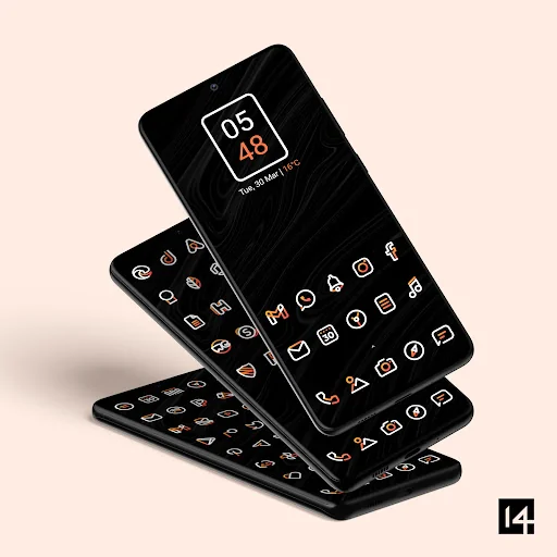 Aline Orange: linear icon pack