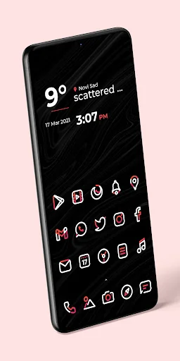 Aline Red: linear icon pack screenshot 3