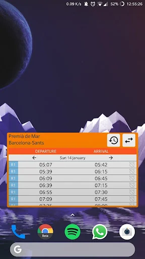 Cercanías Schedules Widget