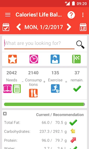 Calorie counter Calories! screenshot 1