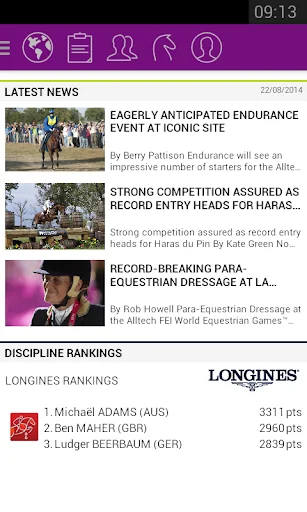 FEI SportApp screenshot 1