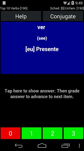 Portuguese Verb Trainer screenshot 2