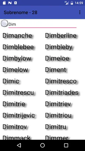 A list of surnames