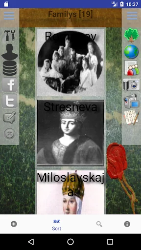 Genealogical trees of families