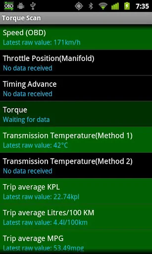 TorqueScan (Torque OBD Plugin) screenshot 1