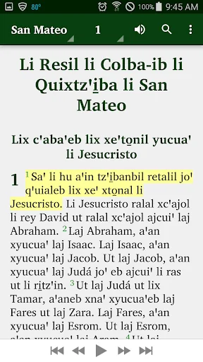 Kekchi Bible (original orth) screenshot 2