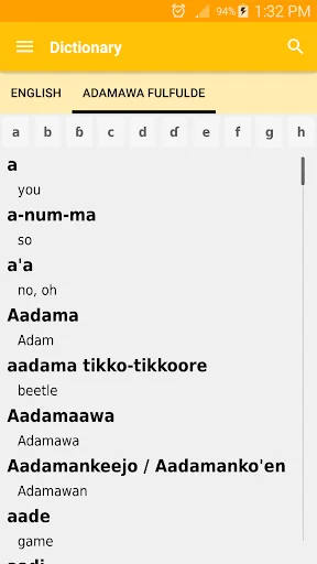 English – Fulfulde Dictionary screenshot 2