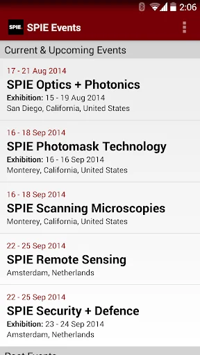 SPIE Conferences screenshot 2