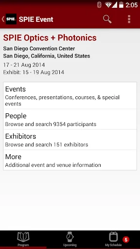 SPIE Conferences screenshot 3