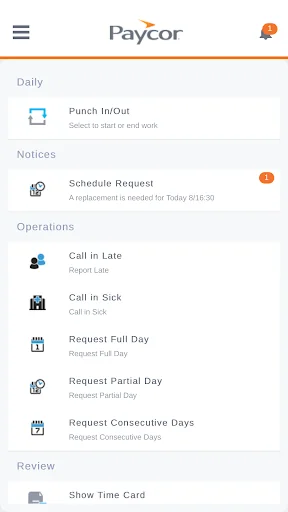 Paycor Time on Demand:Employee screenshot 1