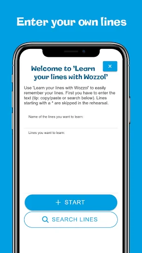 Learn your lines with Wozzol