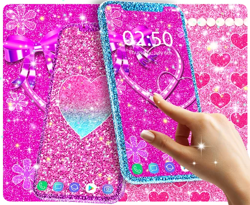 Pink glitter live wallpaper