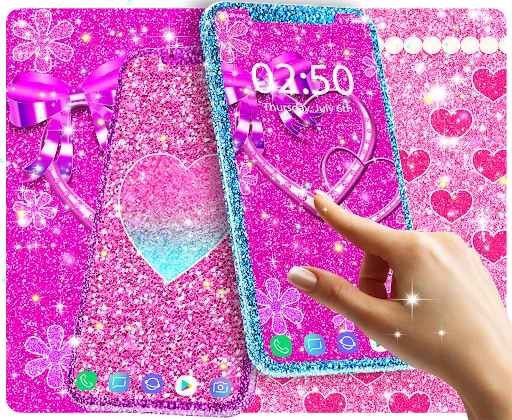 Pink glitter live wallpaper