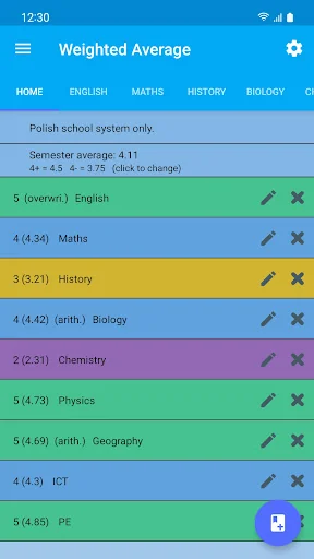 Weighted Average Grade Calc