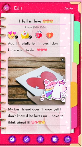 Unicorn Diary (lock - PIN) screenshot 3
