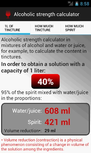 Alcoholic strength calculator