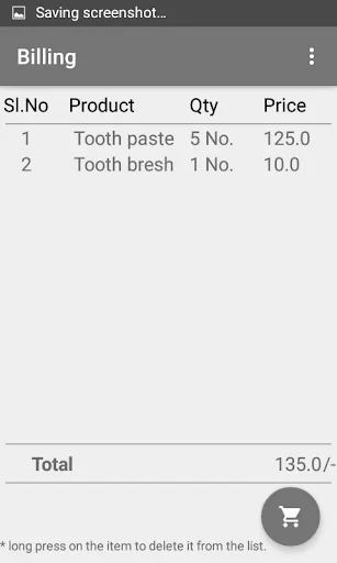 billing software - retail shop