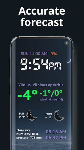 Weather Night Dock with clock screenshot 2