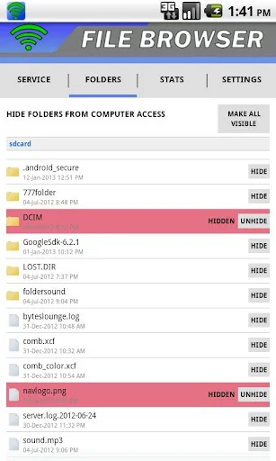 WiFi File Browser screenshot 2