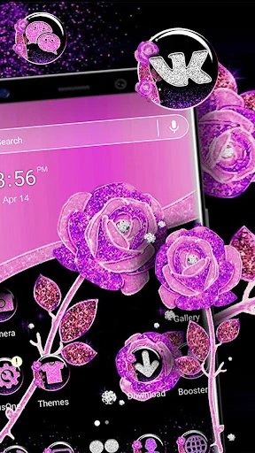 Purple Rose Launcher Theme screenshot 1