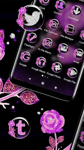 Purple Rose Launcher Theme screenshot 2