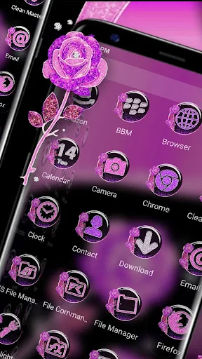 Purple Rose Launcher Theme screenshot 3