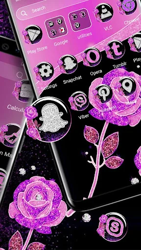 Purple Rose Launcher Theme screenshot 4
