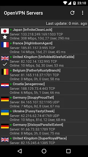 VPN Servers for OpenVPN screenshot 1
