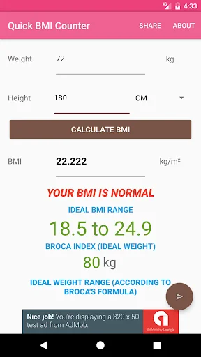 Quick BMI Counter