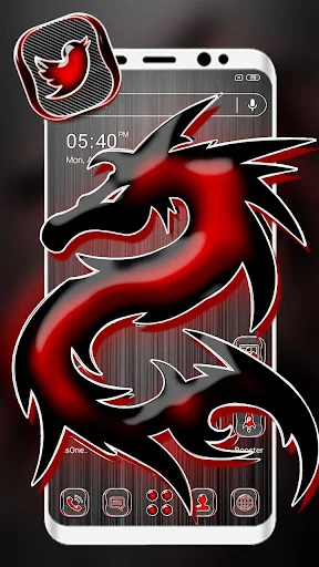 Red Black Dragon LauncherTheme screenshot 1