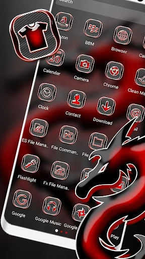Red Black Dragon LauncherTheme screenshot 2