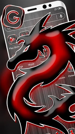 Red Black Dragon LauncherTheme screenshot 3